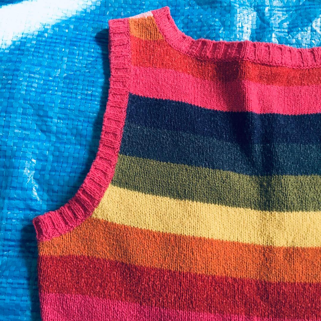 ヒステリックグラマー☆サマーニットタンクトップ⬜︎ノースリーブ⬜︎レインボー⬜︎90s