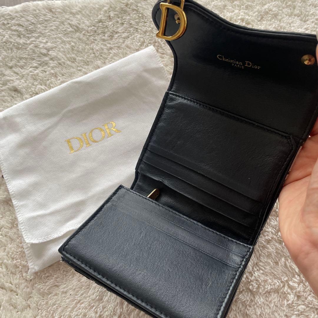 Diorのキャンバス製三つ折り財布