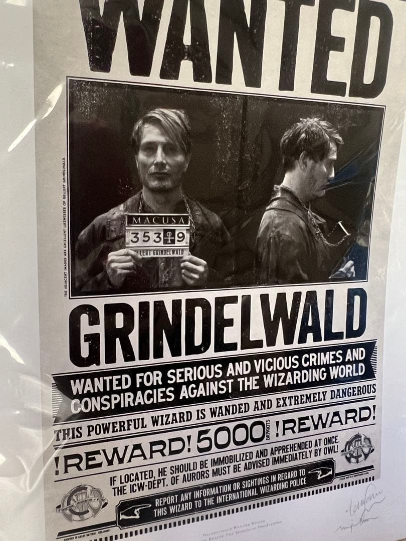 グリンデルバルド指名手配アートプリント ハリーポッター ミナリマ