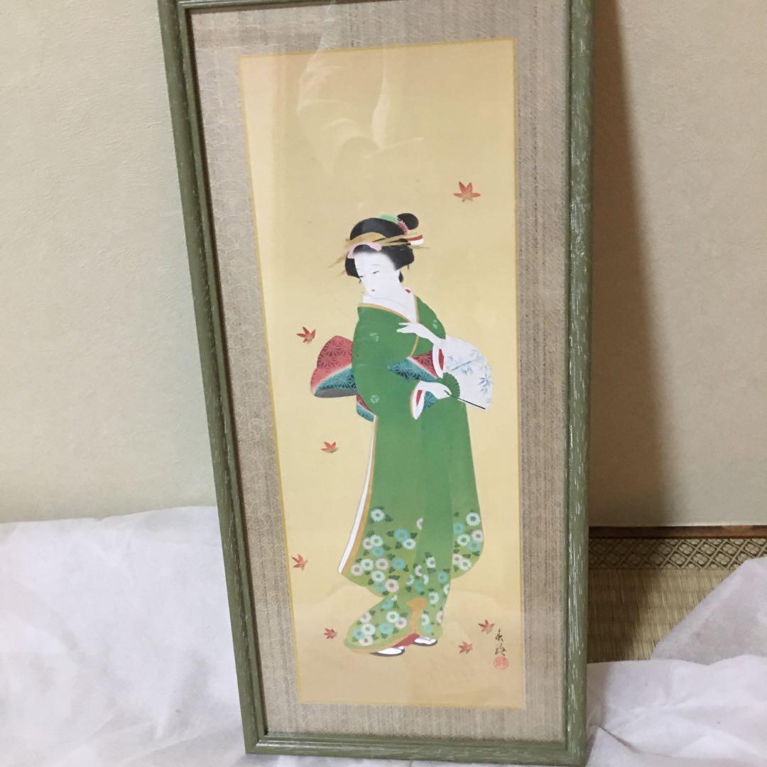 版画小西春玲作品　秋　紅葉