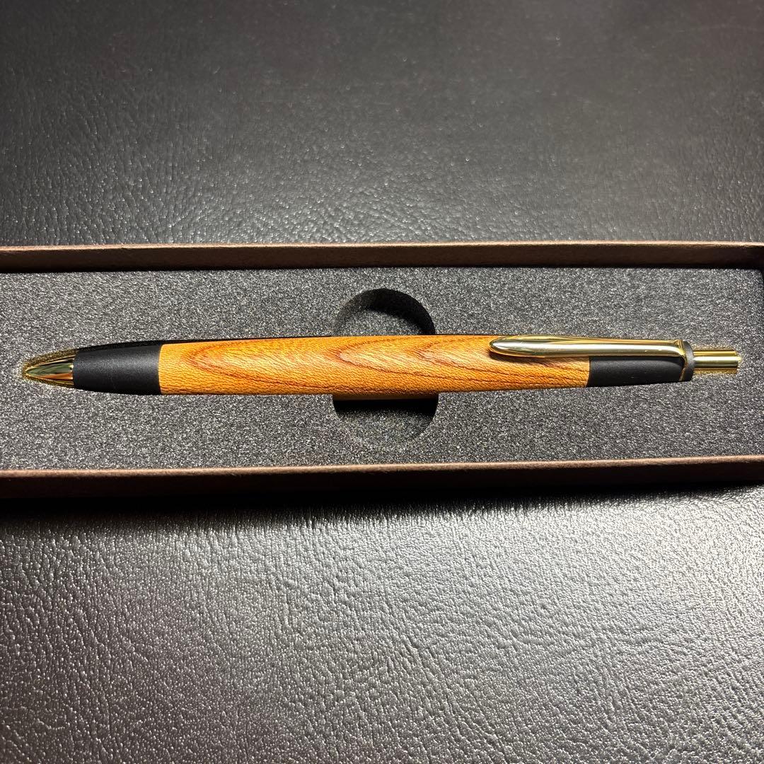 新品未使用‼️ボナンペン 欅　シャーペン 0.5 真鍮金具 ゴールド 良杢