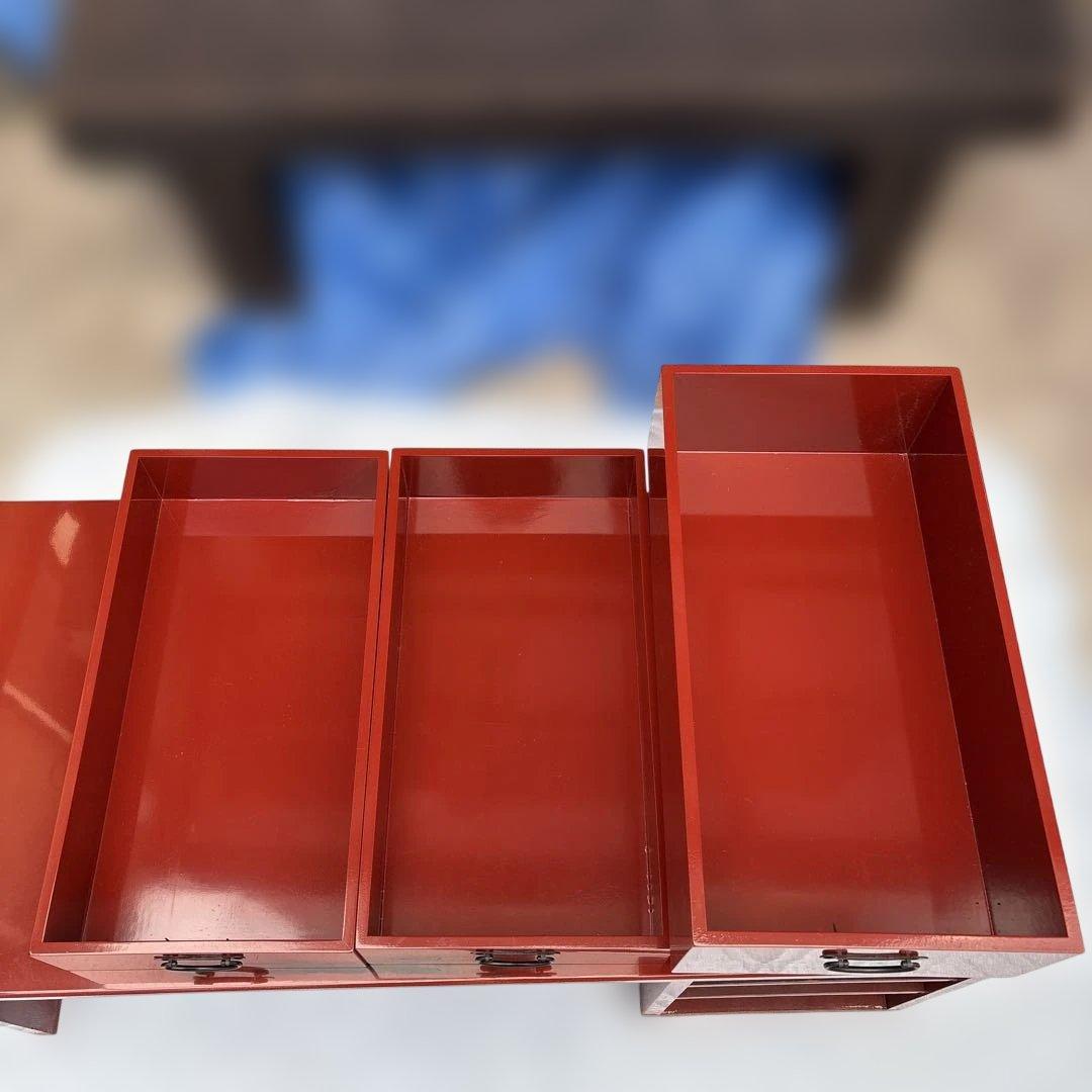 根来塗 島安汎工芸 木製文机 朱塗 昭和レトロ 古民具 学習机 - メルカリ