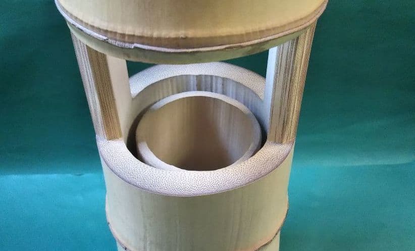 茶道具 竹置筒花入 銘 瑞雲 福聚院 佐藤朴堂和尚在