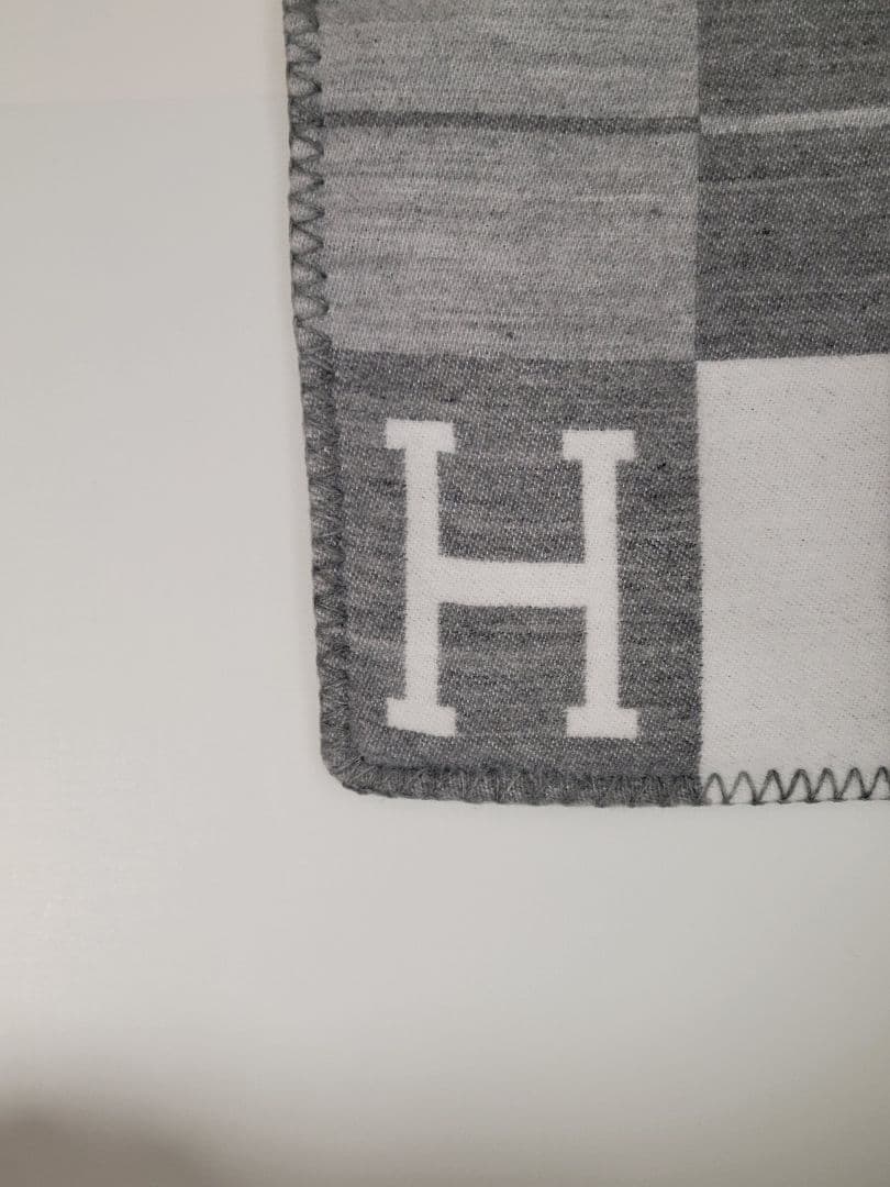 ami　【2枚】　エルメス　クッションカバー　グレー　45×45　チェック