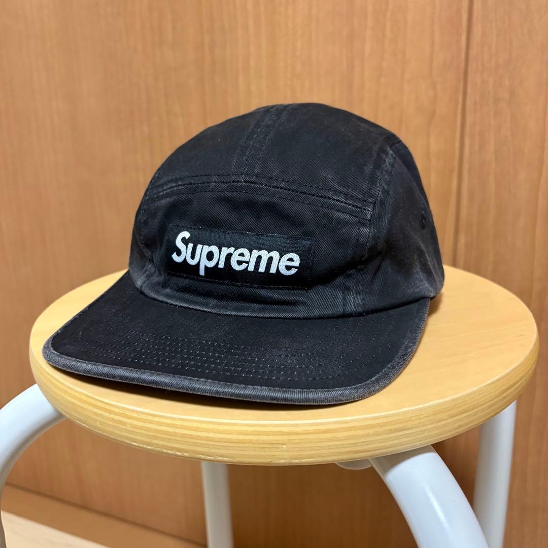 シュプリーム　チノ　キャンプキャップ　ジェットキャップ　ブラック　黒　25SS Supreme シュプリーム 2025SS Washed Chino Twill Camp Cap ウォッシュ