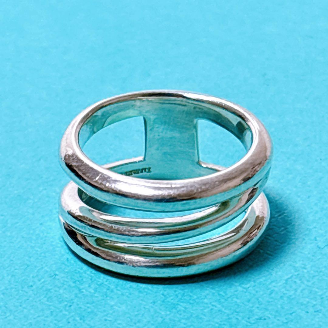 【美品】14.5号 Tiffanyティファニー ダイアゴナル リング SV925