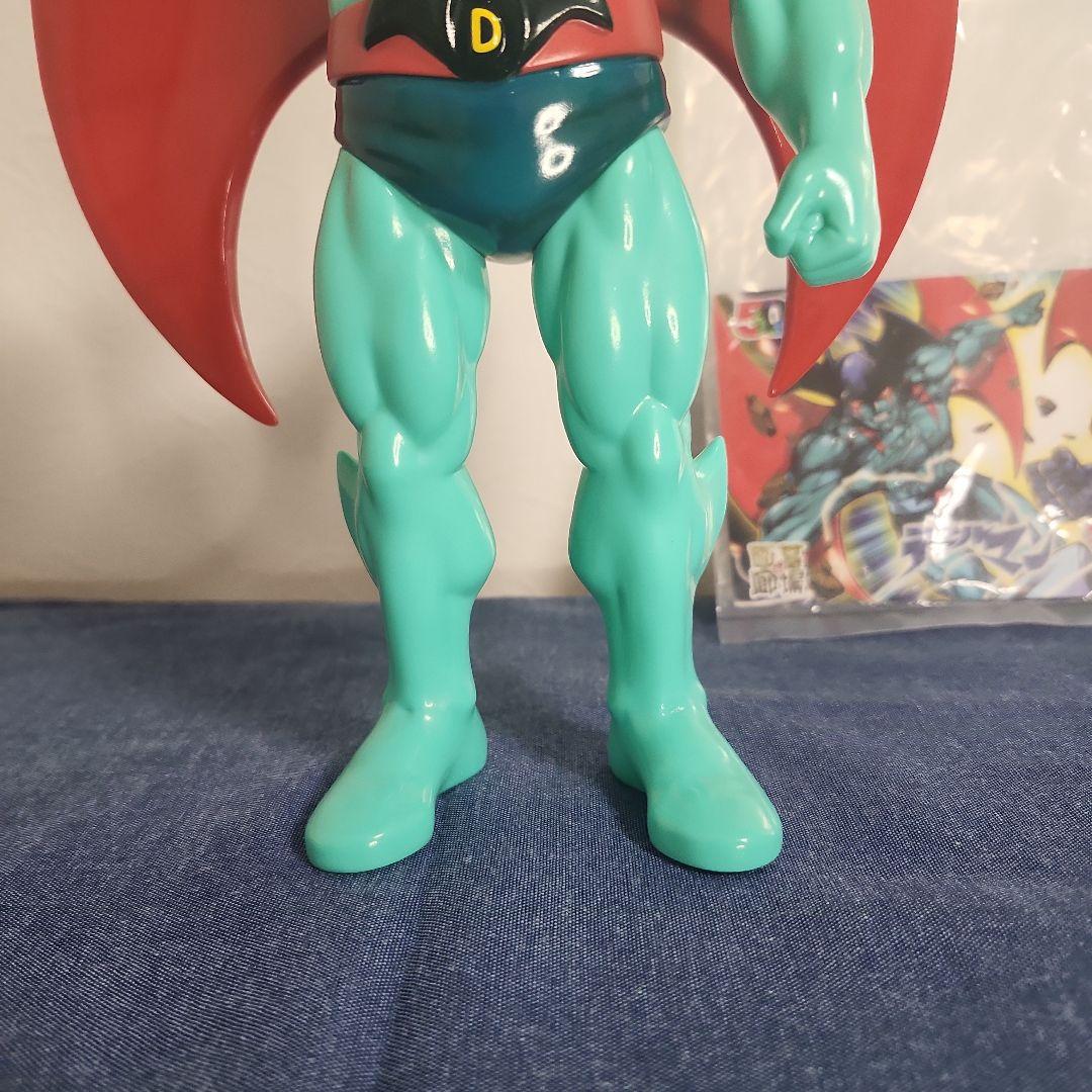 墓場の画廊　デビルマン　マスク　面取れ　ソフビ　グリーン　一部塗装剥がれ