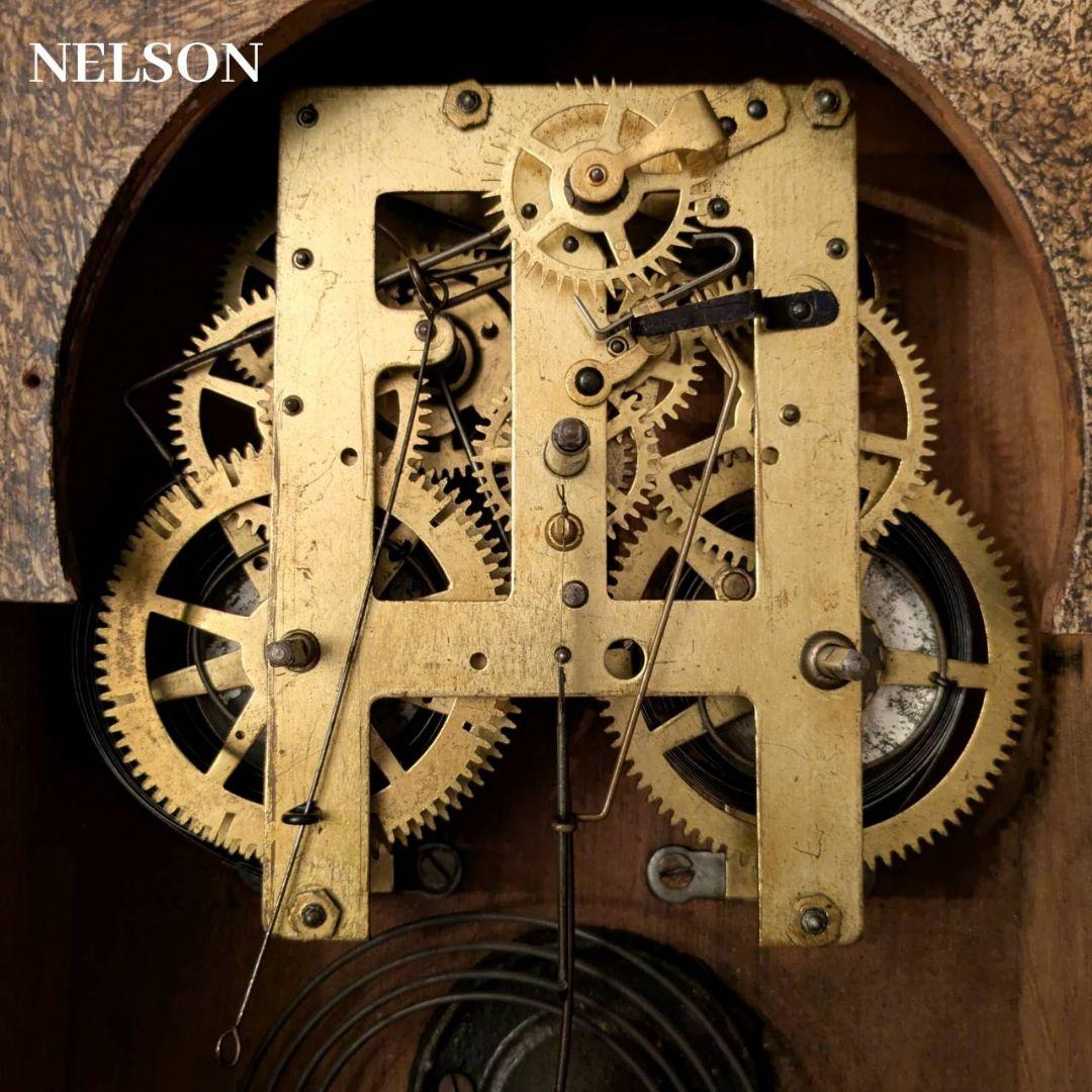 アンティーク掛時計　古時計　振り子時計　ゼンマイ掛時計　レトロ