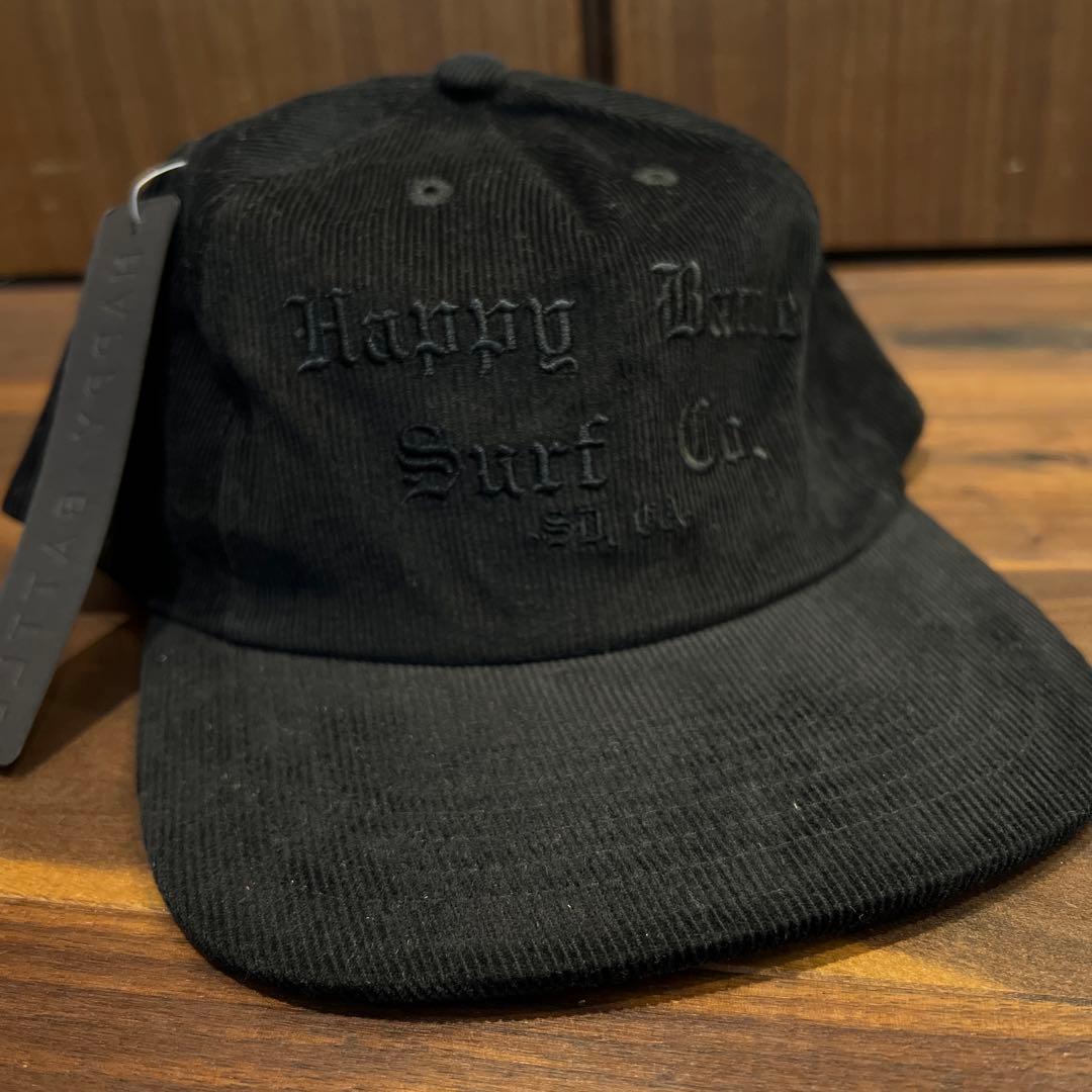 HAPPY BATTLE CORDUROY HAT BLACK/BLACK HB Surf Co. Original Cap