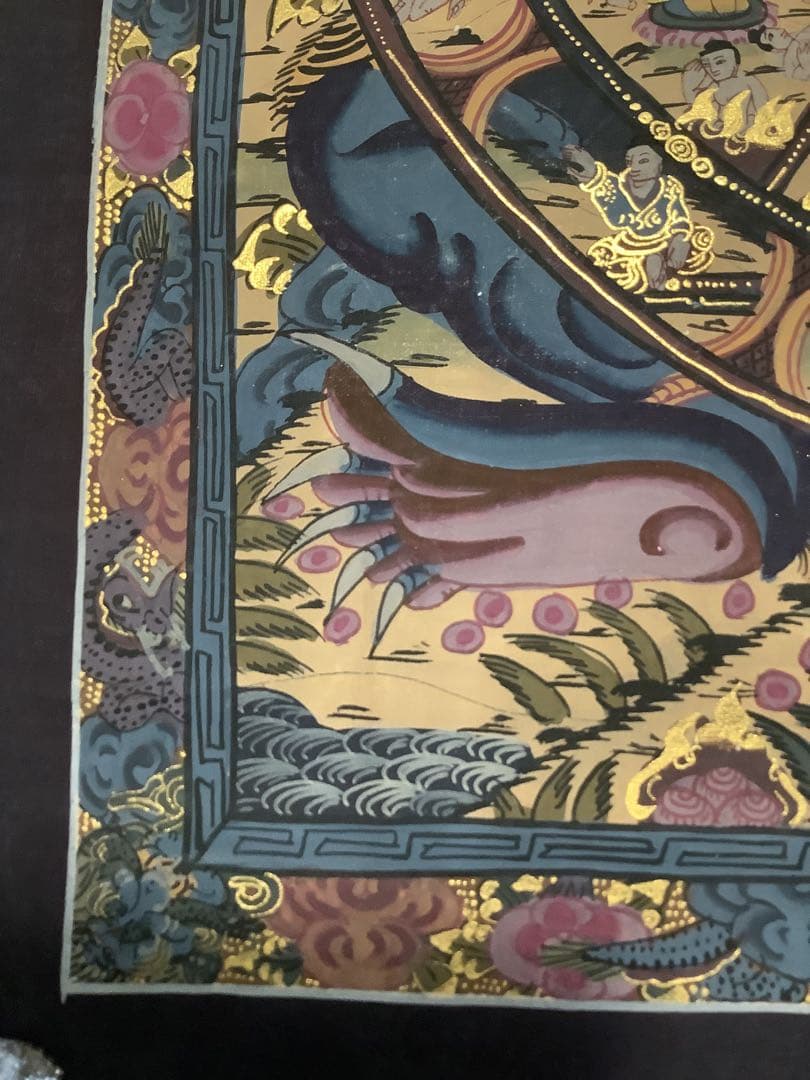 《 チベット密教　新品　1点物 》 手描き　曼荼羅　仏陀　六道輪廻　仏教　c1