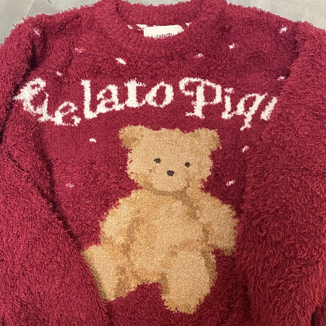 新品　HOLIDAY ベア　ジャガードプルオーバー　パンツ　赤　ジェラートピケ