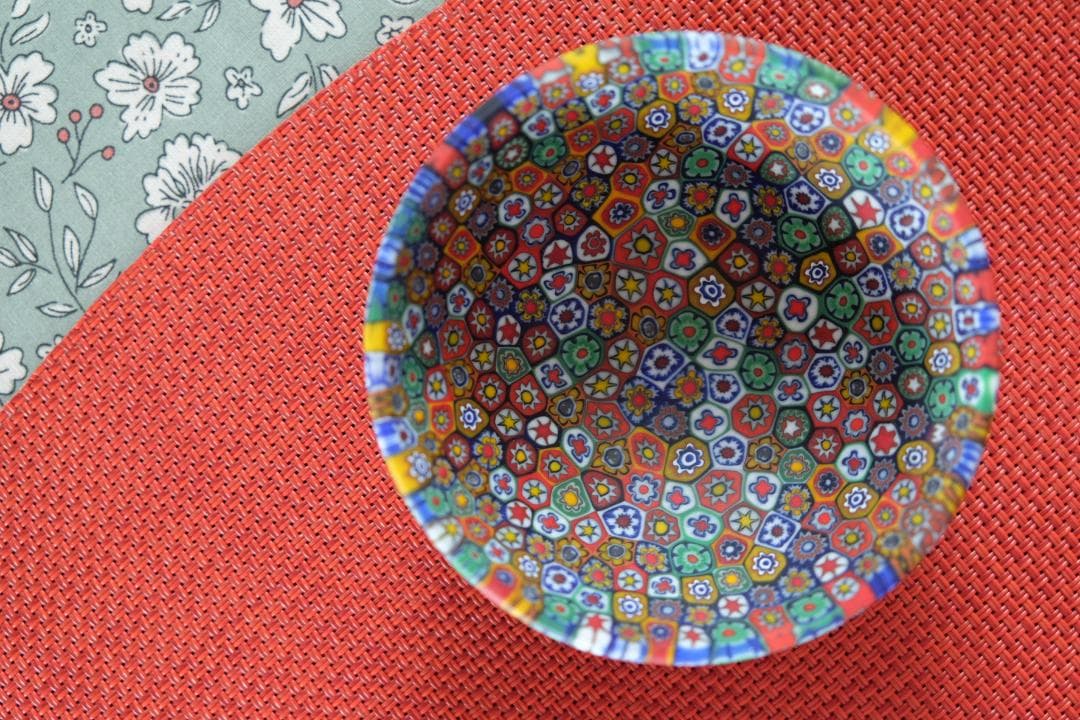 ベネチアンガラス ミルフィオリ プレート ムリーネ 江波冨士