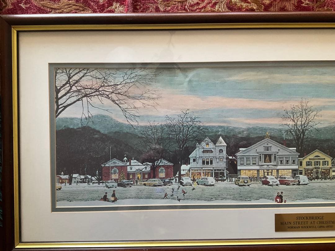 【希少】ノーマンロックウェル美術館購入 代表作品ストックブリッジ 額装