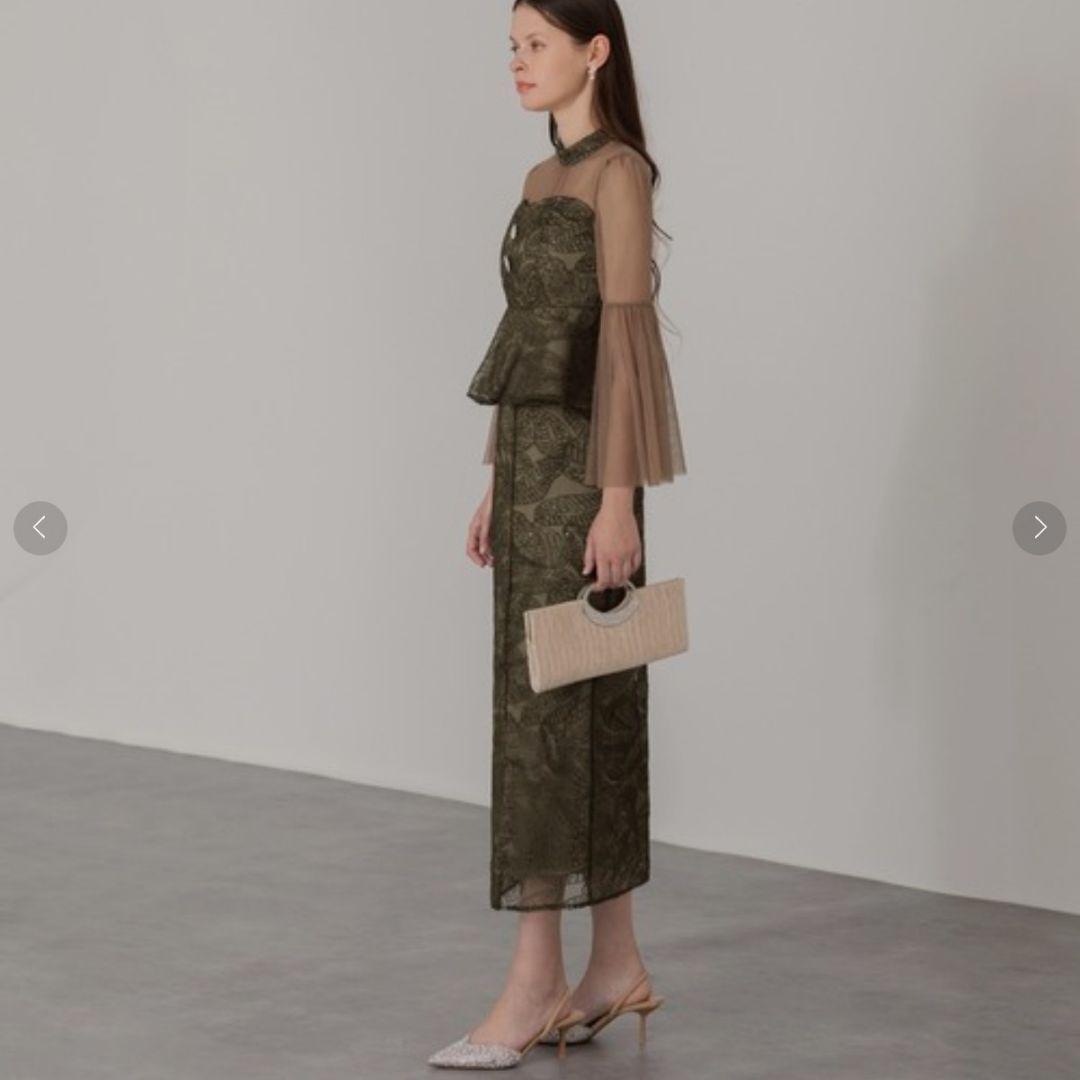 美品 Leja スパンコール ビジューボタンセットアップ ワンピース ドレス