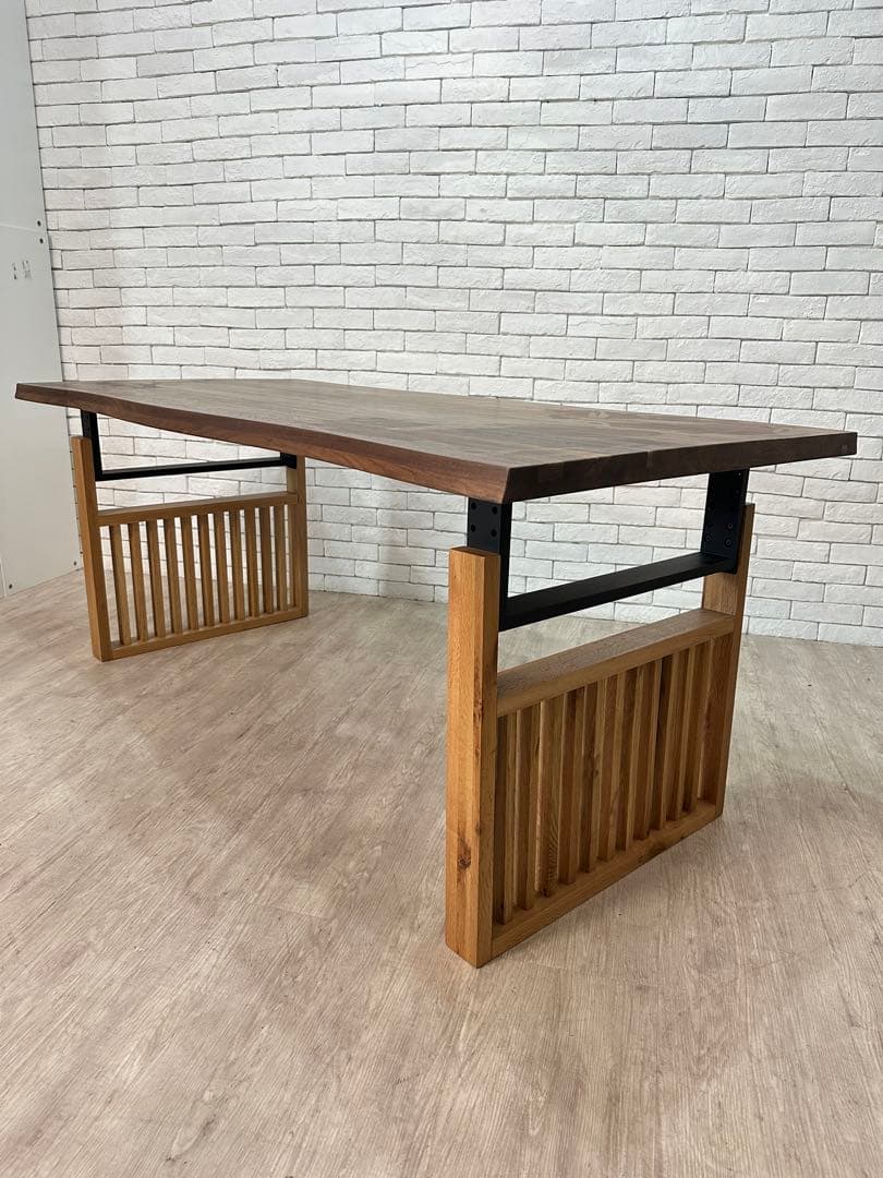 【なると 】180cm ダイニングテーブル　無垢材　デスク　机