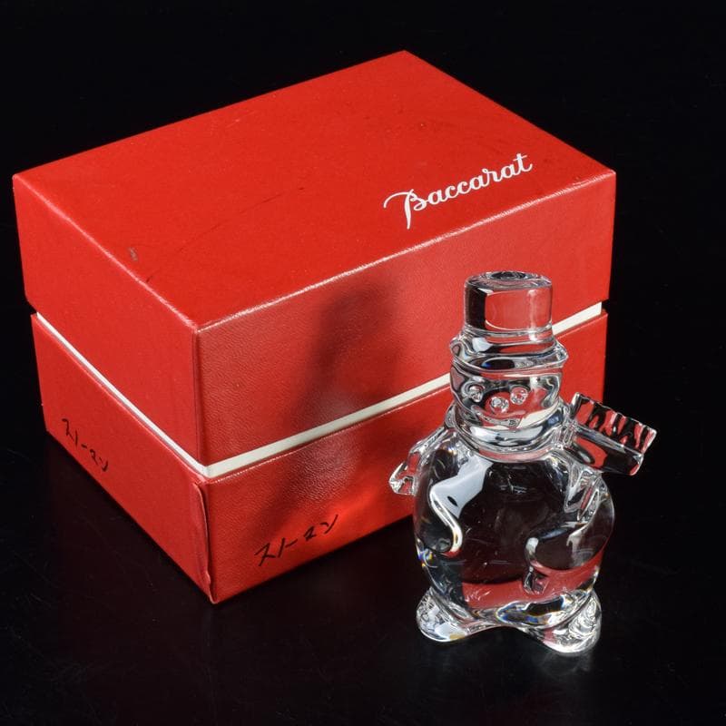 Baccarat　バカラ　クリスタルガラス　スノーマン　置物　箱付　V　7134 Baccarat バカラ クリスタルガラス スノーマン 置物 箱付 V 7134