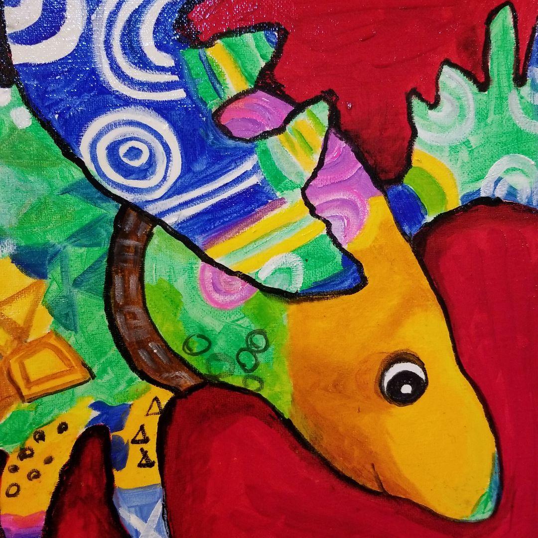 油絵 ゆうみ様専用 ベストフレンド*ヘラジカと鳥