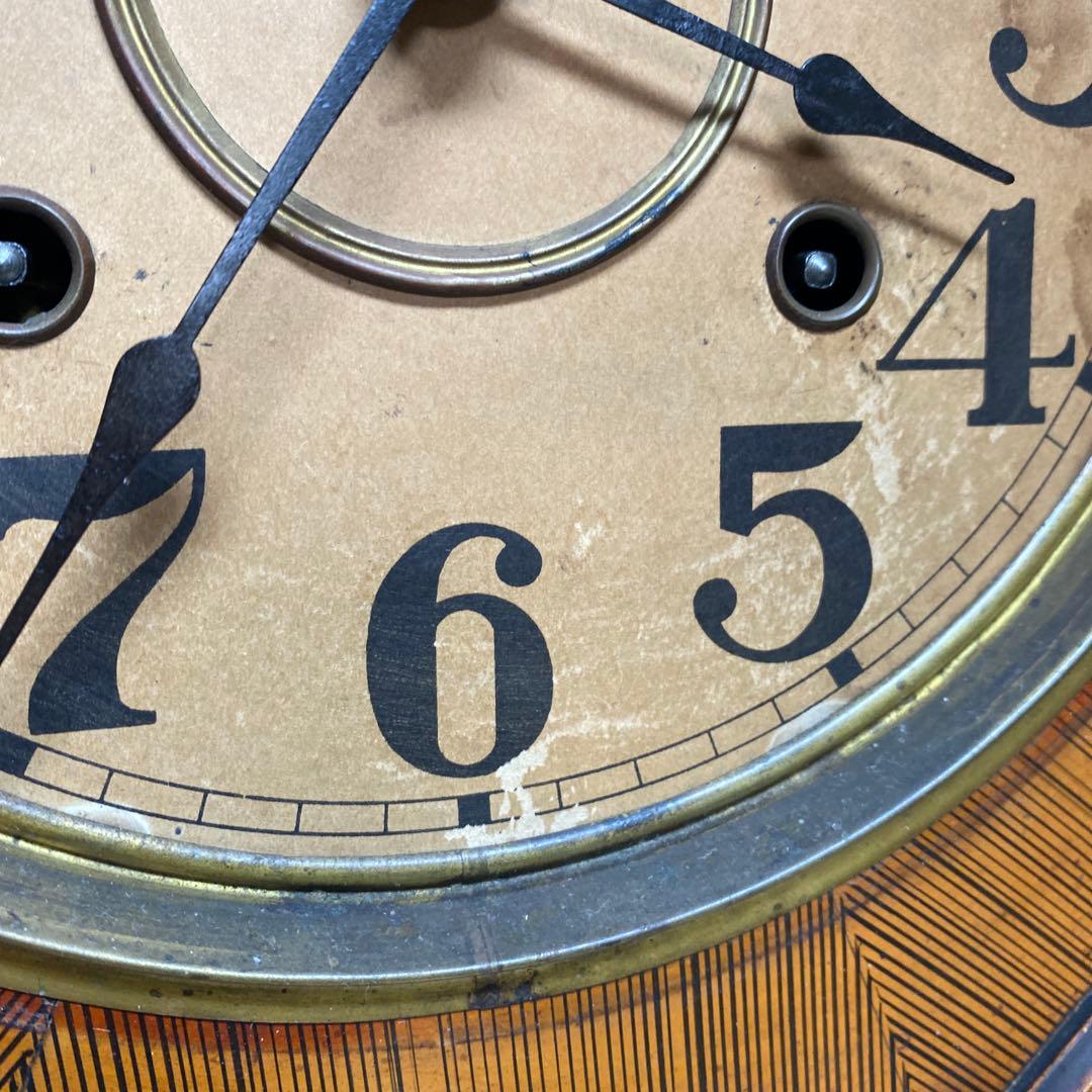 振り子時計　ゼンマイ式　掛け時計 アンティーク　古道具