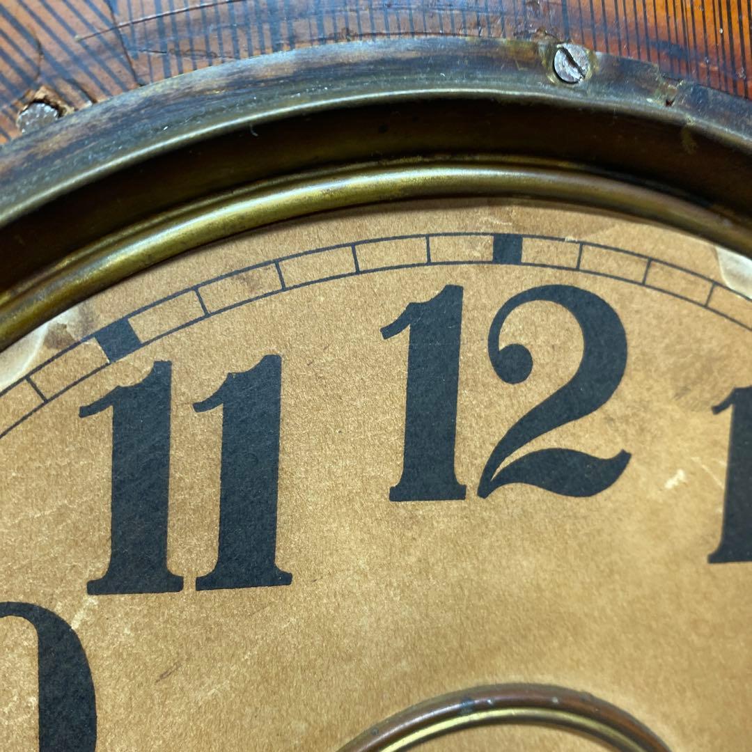 振り子時計　ゼンマイ式　掛け時計 アンティーク　古道具