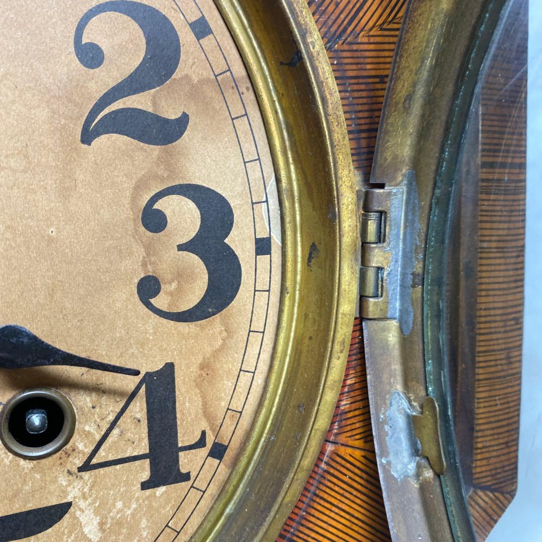 振り子時計　ゼンマイ式　掛け時計 アンティーク　古道具