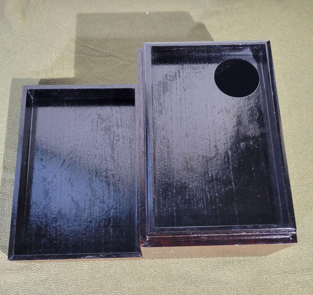 木製漆塗り　茶箱　茶道具セット