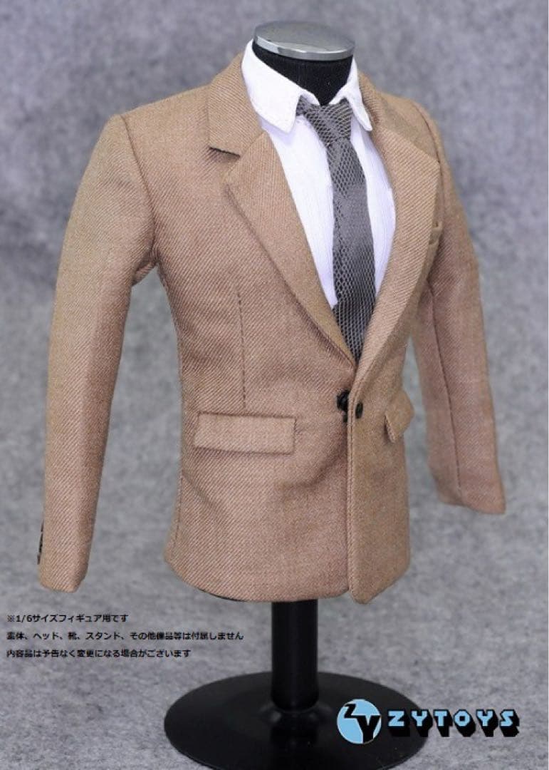 ZY-TOYS 1/6サイズフィギュア用衣装 男性用 スーツセット カーキ色