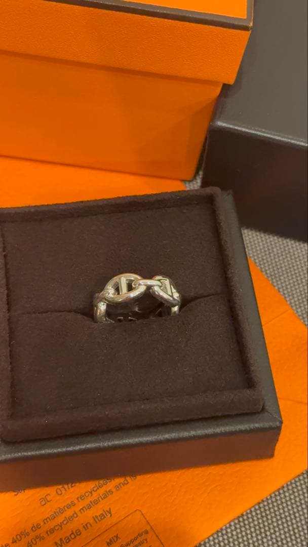 【未使用】HERMES エルメス　アンシェネリング　50 シェーヌダンクルリング