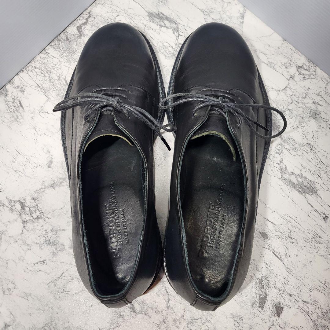 PADRONE パドローネ　プレーントウ　ブラック　25cm相当