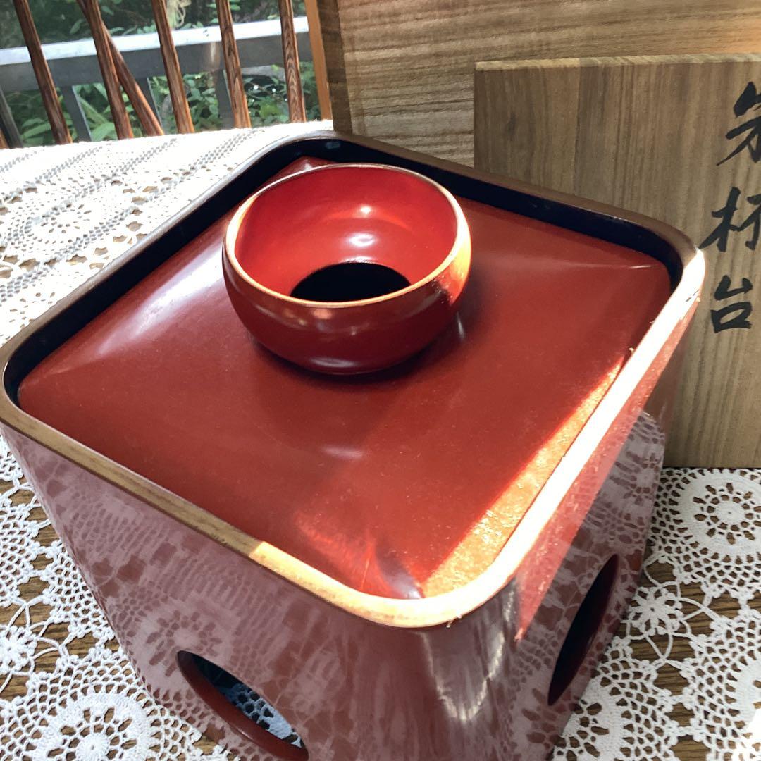 k2f3 朱杯台 漆器 年代物