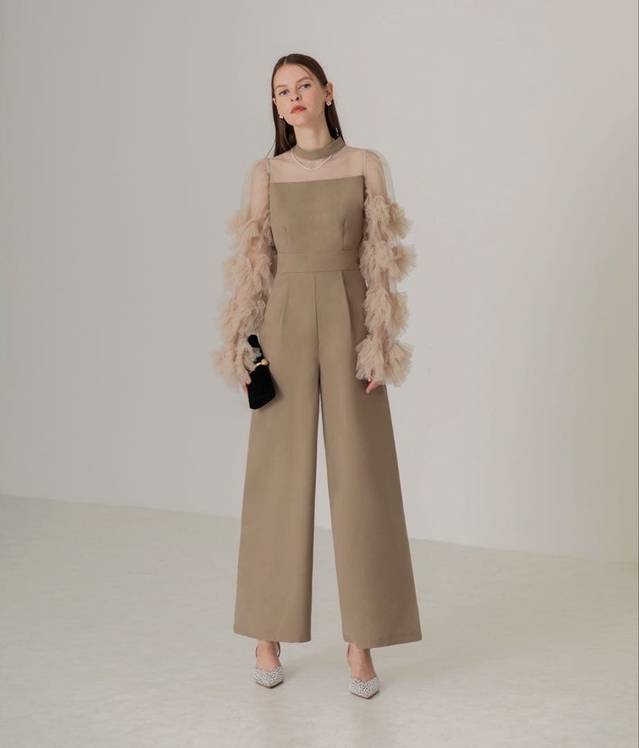 Leja 結婚式 パーティドレス LEJA オリーブグリーン レース パーティー