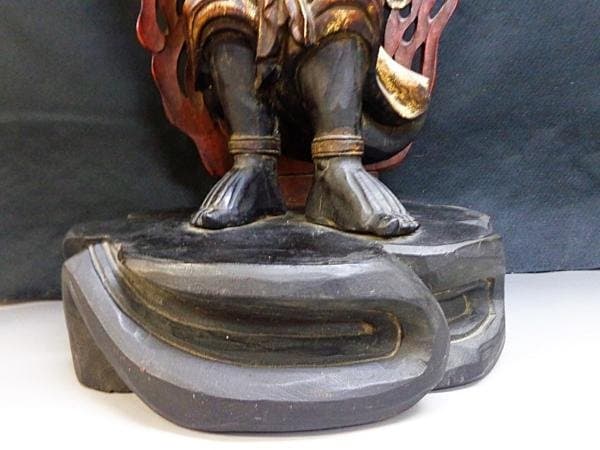 伝江戸期 木製 不動明王立像 高さ 99ｃｍ 重さ 9.1ｋｇ