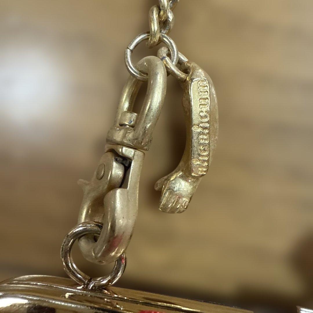 copi✖️あちゃちゅむ 陶器製 人形顔デザインの緑色がま口バッグ