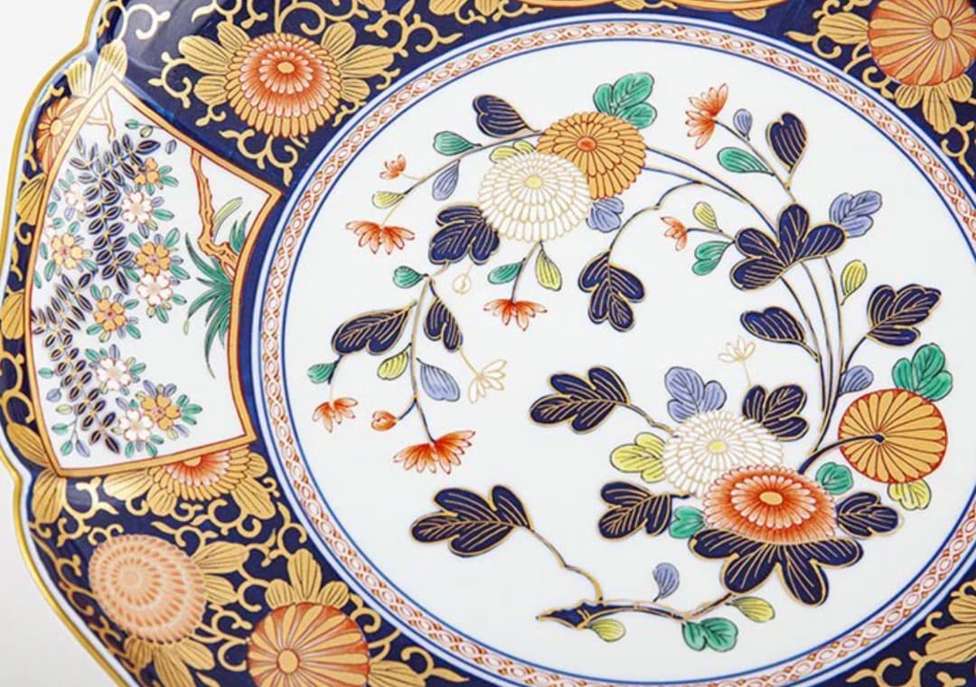 新品有田焼琳派古伊万里様式盛皿大 木箱入磁器直径39cm其泉窯