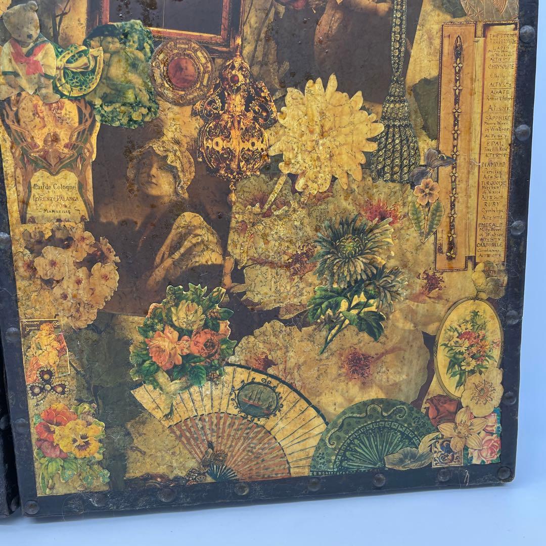 海外製 ヴィンテージ アンティーク デコパージュパネル スクラップ