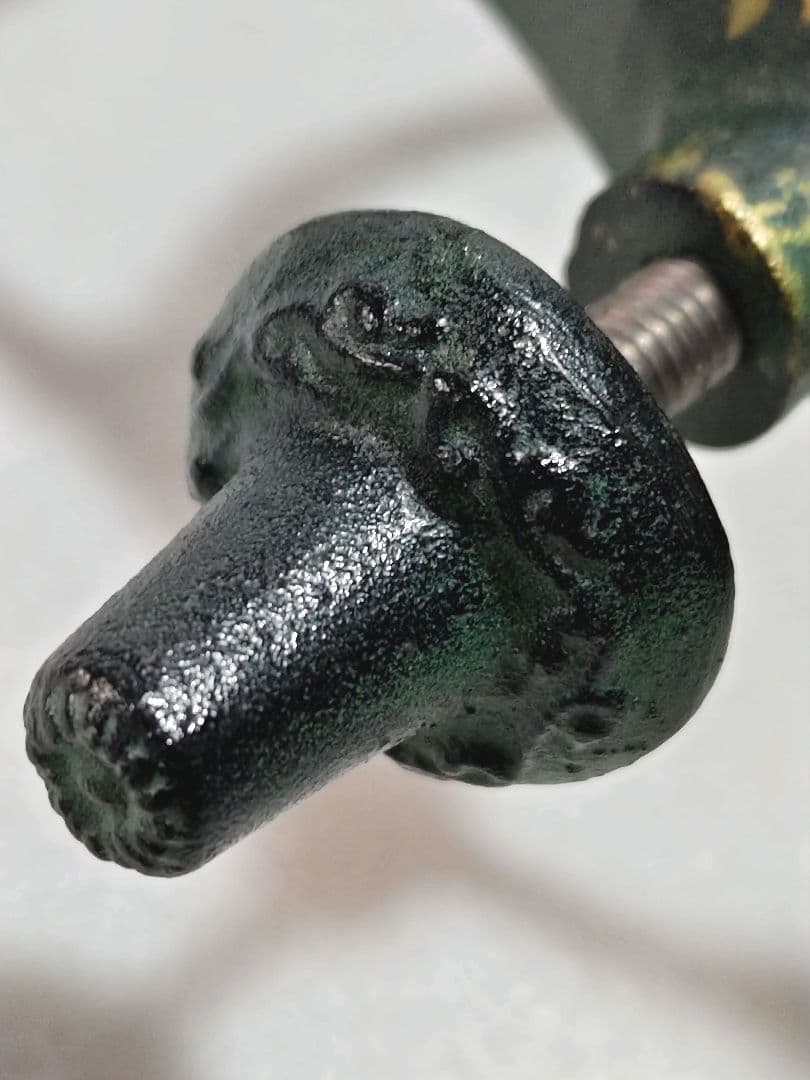 特製美術床置 金属工芸 御所車 花器 花生 花びん 花入 菊模様 置物飾り