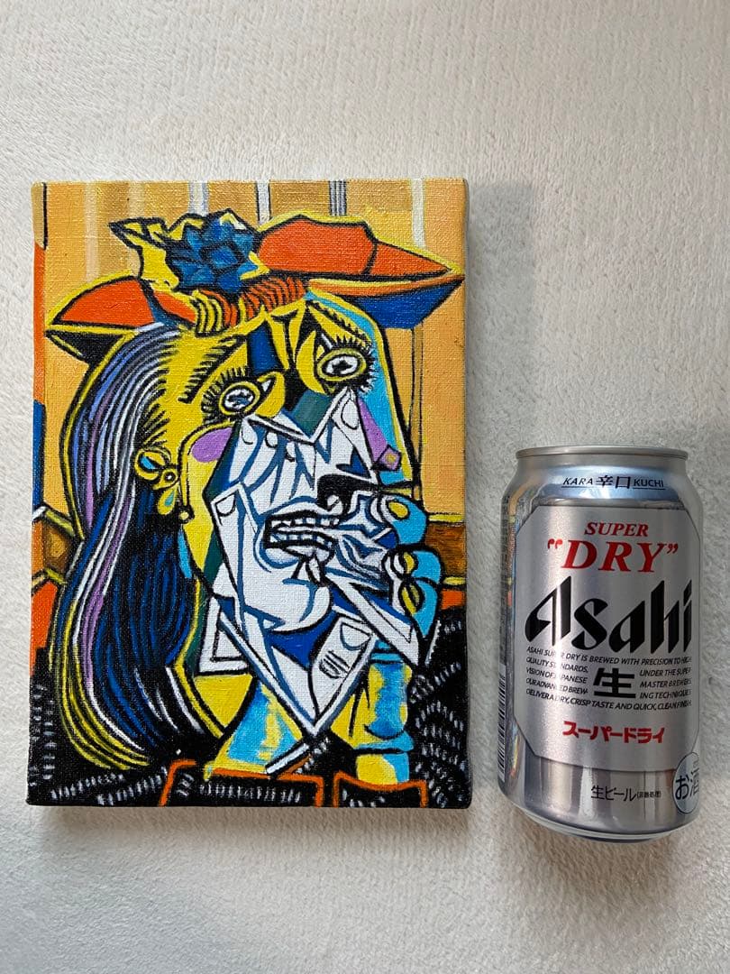 ピカソ　泣く女　肉筆手描きの油絵模写画