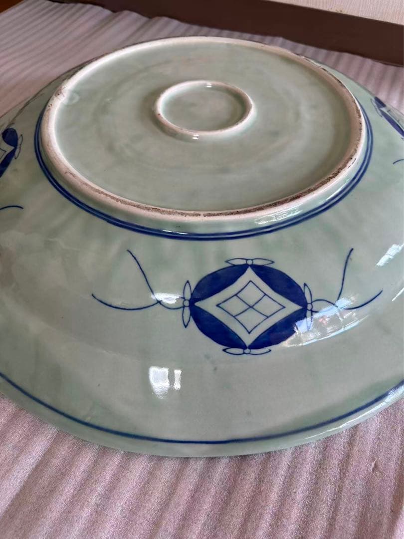 希少】特大古伊万里 飾り皿 直径62cm 伊万里 古地図 染付 時代物 旧