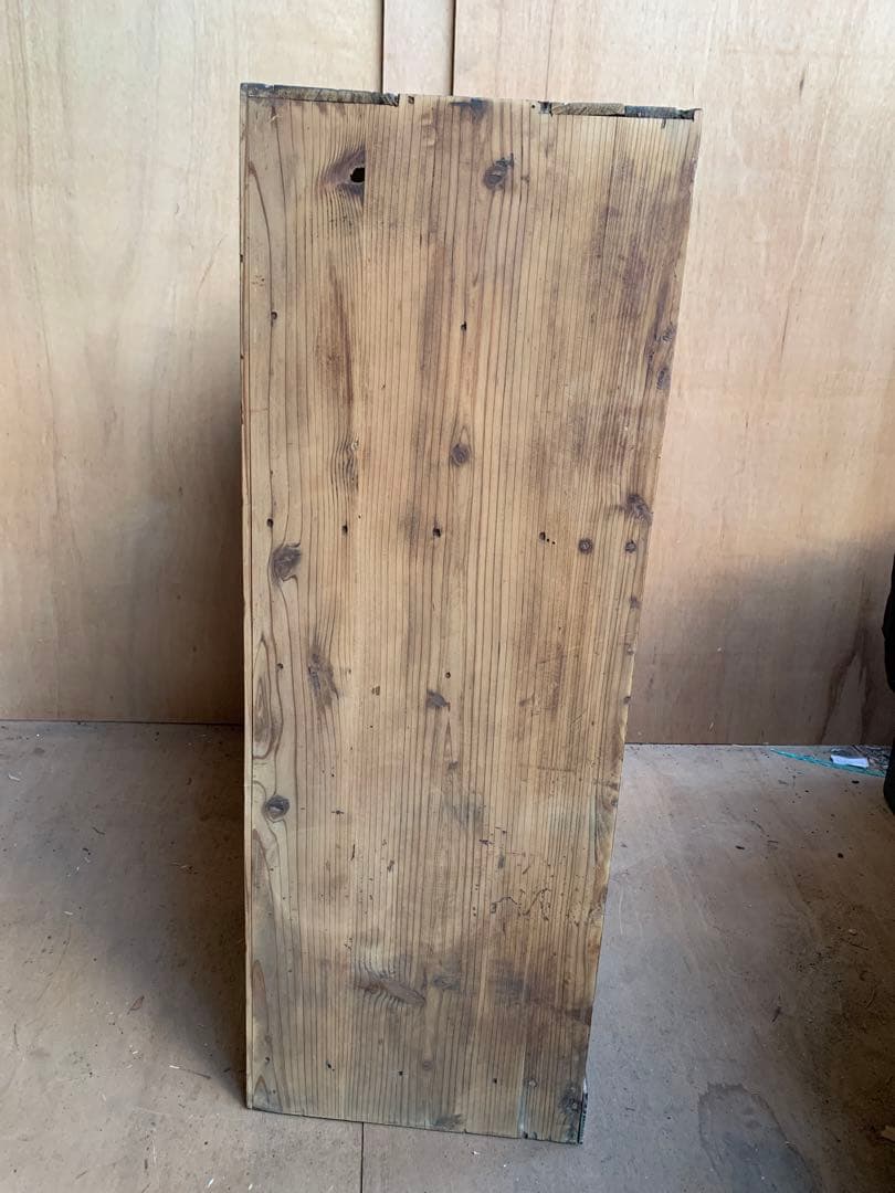 ガラス戸棚 昭和初期 木製キャビネット 水屋箪笥 ゆらゆらガラス