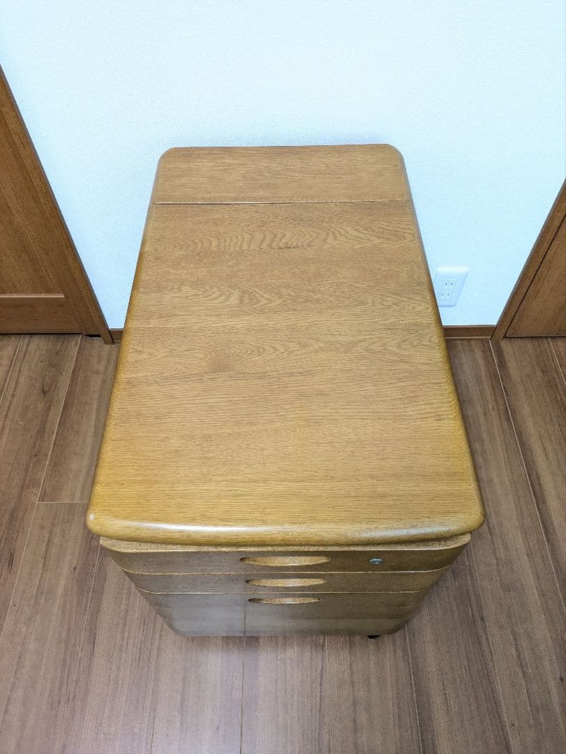 カリモク デスクワゴン 昇降式 バタフライ拡張天板 カリモク 学習用 ワゴン