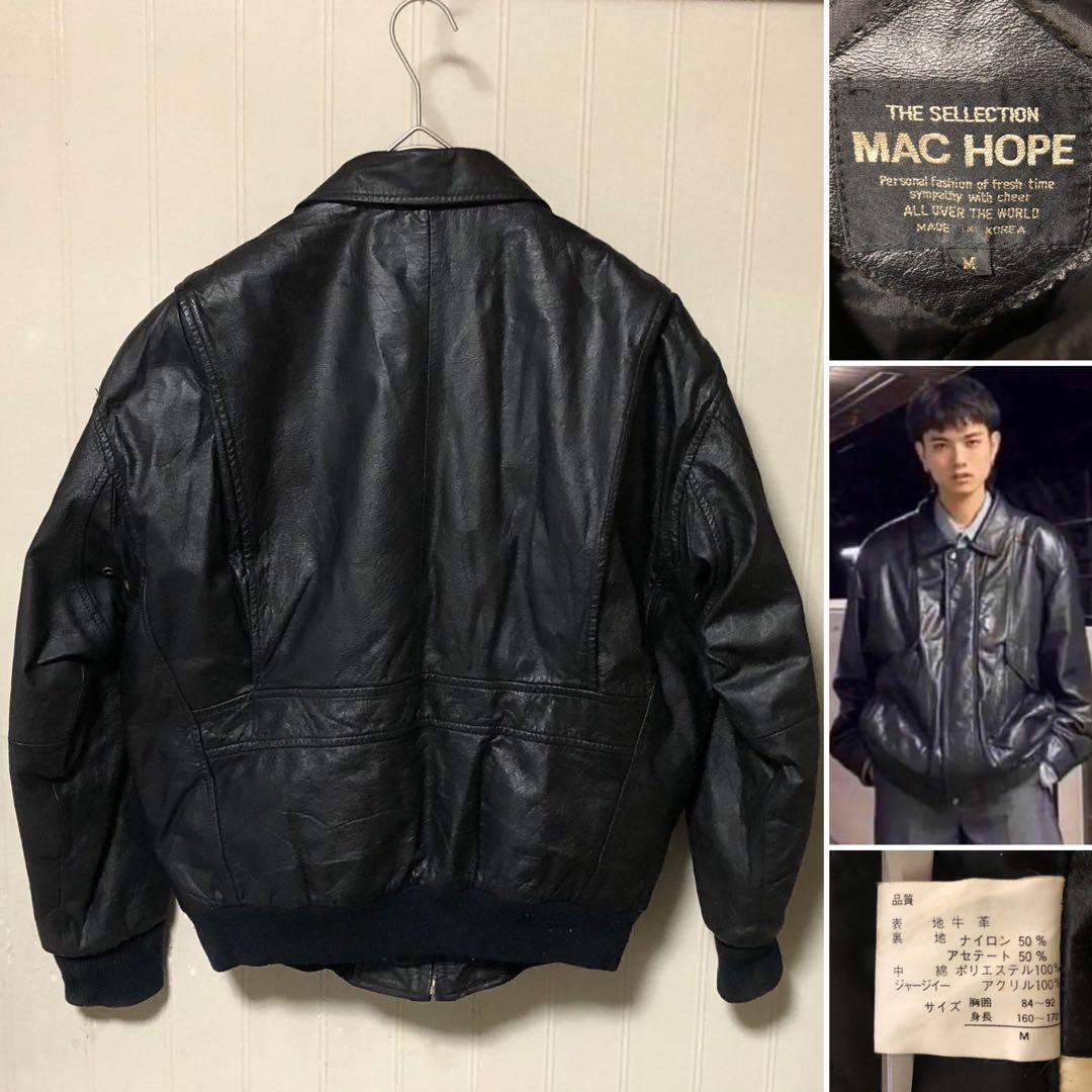 深水光太着用似❗️短丈 MIDWAY A-2 牛革 フライトジャケット 黒S