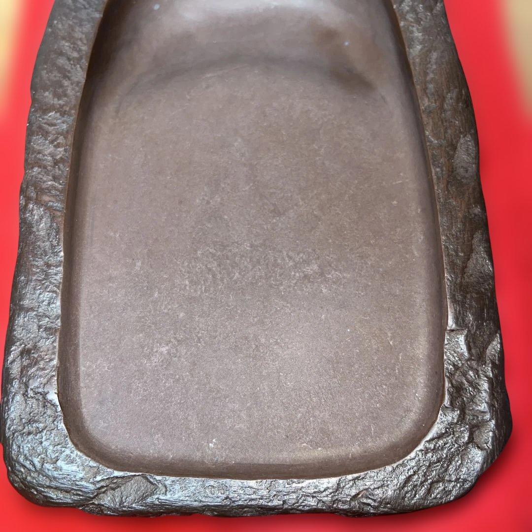 ⭕️赤間硯 野面硯 植野玉泉堂 6寸大 34mmの厚手 墨たっぷり