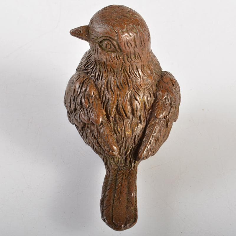 金工名品　古銅宣徳銅　鳥　紙鎮　置物　在銘　C　R6874E