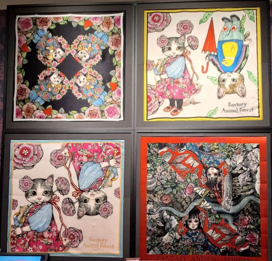 ① 台湾 ヒグチユウコ 奇幻動物森林 スカーフ チラシ セット 日傘 台湾