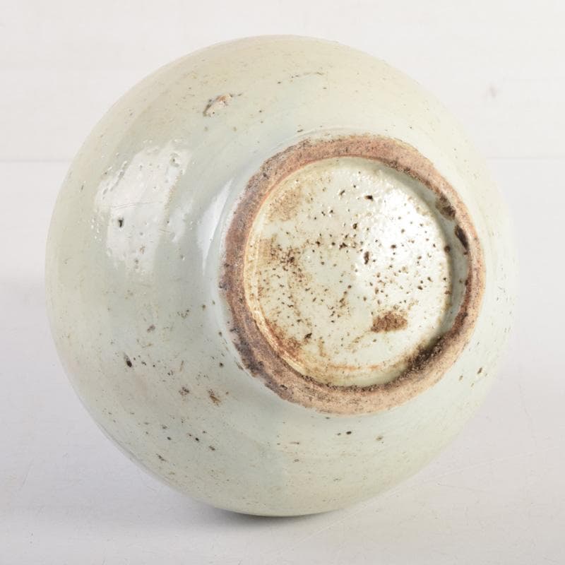 朝鮮美術　李朝　高麗白磁　染付　花草文　細口瓶　花瓶　時代箱付　V　8286A