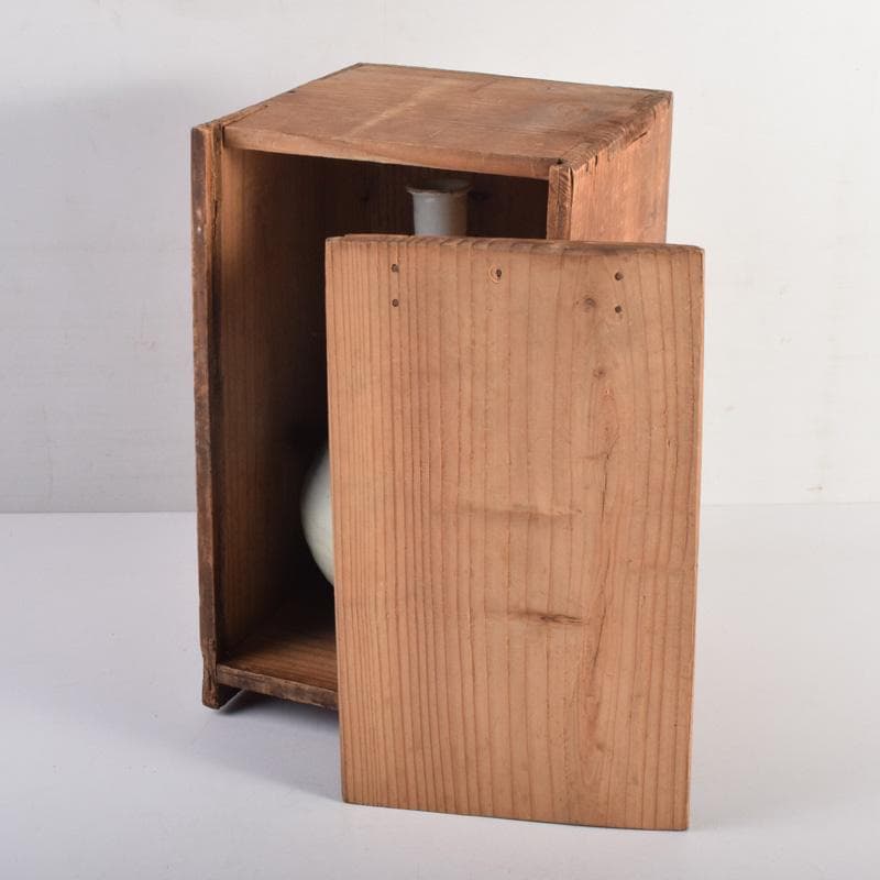 朝鮮美術　李朝　高麗白磁　染付　花草文　細口瓶　花瓶　時代箱付　V　8286A