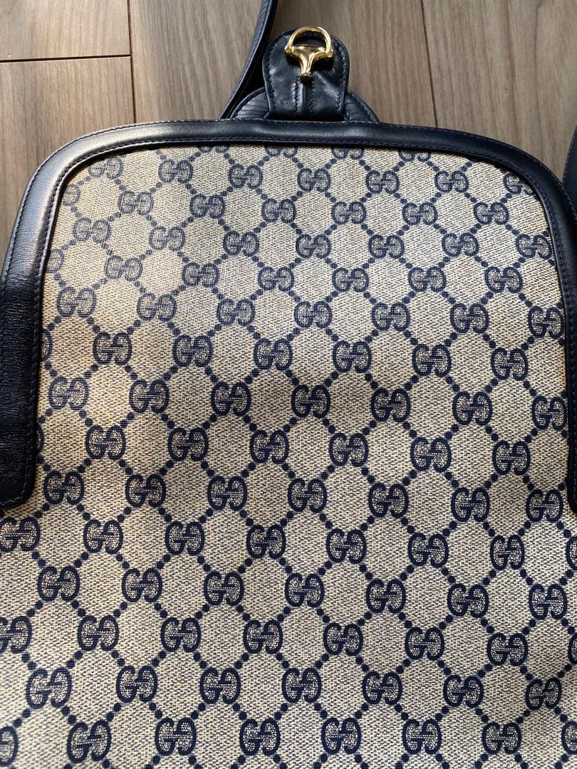 GUCCI GGパターン ショルダーバッグ ネイビー/アイボリー