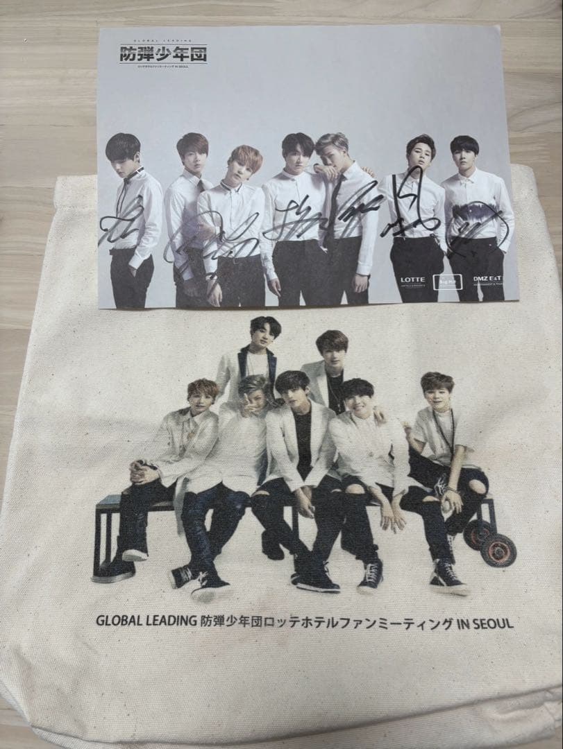 BTS ソウル ロッテ ファンミーティング 直筆サイン＆トートバッグ SET BTS ソウル ロッテ ファンミーティング 直筆サイン＆トートバッグ