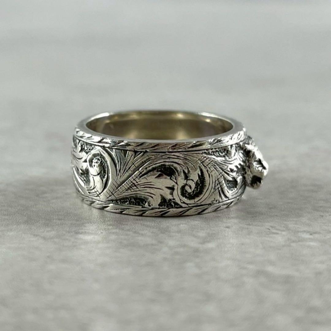 【極美品】GUCCI シルバーリング 23号 キャット インターロッキング