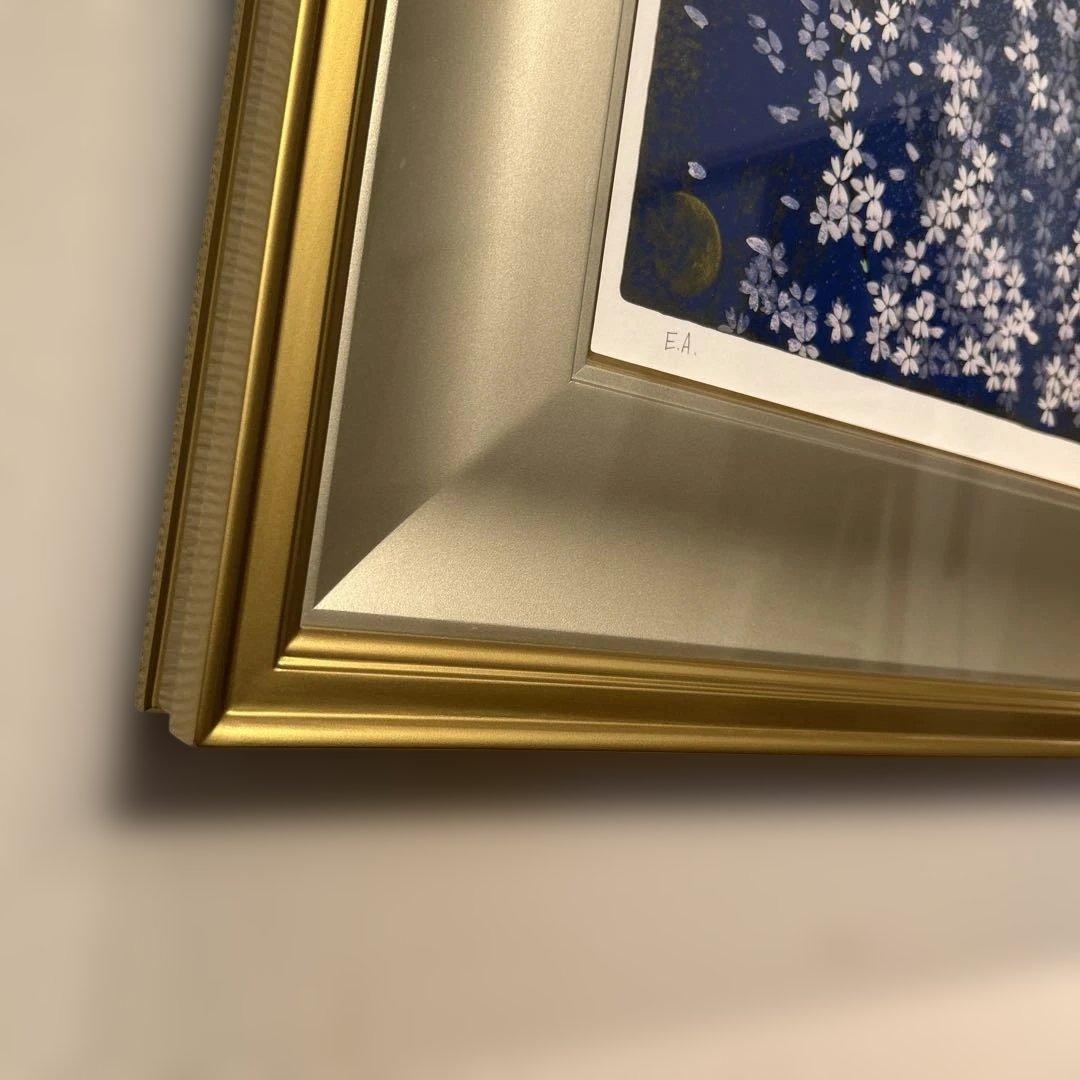 正規品美品）中島千波『桜花春映』シルクスクリーン絵画版画