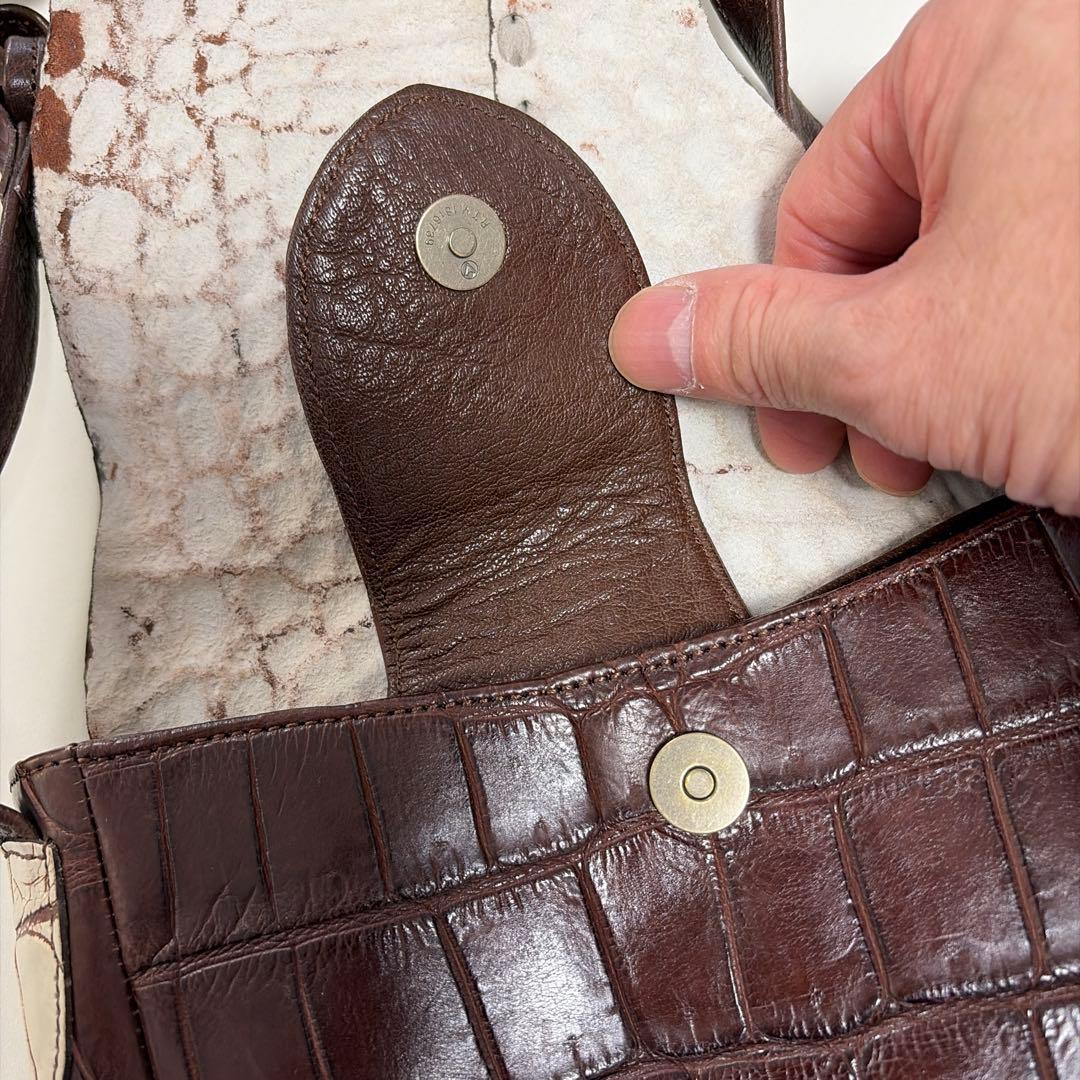 IBIZA　ブラウン　ワニ革　ショルダーバッグ　美品！